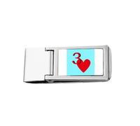 Love Jupiter Heart 3 Poker - Cartera delgada de acero inoxidable para billetes