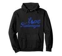 Love Kalamazoo Hometown City Pride Mapa de Michigan MI Sudadera con Capucha
