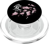 Love Kanji Symbol & Japanese Sakura Valentine’s Day PopSockets PopGrip para MagSafe