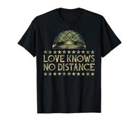 Love Knows No Distance Camiseta gráfica económica, Hombre, Negro, S
