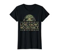 Love Knows No Distance Camiseta gráfica económica, Mujer, Negro, L