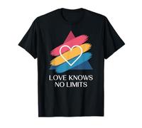 Love Knows No Limits, divertido diseño de corazón triangular colorido Camiseta