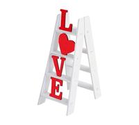Love Ladder Decor - Valentine Display Sign | Tiered Heart Tabletop Accent for Romantic Atmosphere, Holiday Decorative Piece with Vertical Design, Festive Ornament Small, Love Ladder for Desk Mantle