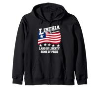 Love Liberia Land of Liberty Home of Pride Bandera de Liberia Sudadera con Capucha