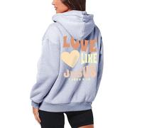 Love Like Jesús - Chaqueta con capucha para mujer con cremallera con motivos cristianos Trust in The Lord, sudadera de tela, cómoda, oversize, uso diario, informal, ropa de calle, S-3XL, 1-gris claro