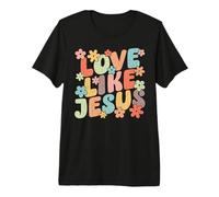 Love Like Jesus Christ Faith Christian Retro Groovy Graphic Camiseta Premium