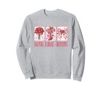 Love Like Jesus Christian Floral Bows Hearts Valentine Sudadera