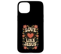 Love Like Jesus John 13:34 Diseño Cristiano Floral Carcasa para iPhone 15 Plus