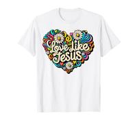 Love Like Jesus Religious God Faith Groovy Christian Girls Camiseta