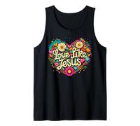 Love Like Jesus Religious God Faith Groovy Christian Girls Camiseta sin Mangas