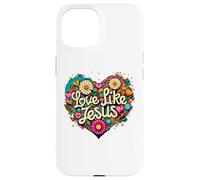 Love Like Jesus Religious God Faith Groovy Christian Girls Carcasa para iPhone 15