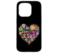 Love Like Jesus Religious God Faith Groovy Christian Girls Carcasa para iPhone 15 Pro