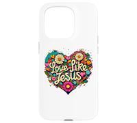 Love Like Jesus Religious God Faith Groovy Christian Girls Carcasa para iPhone 15 Pro