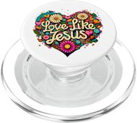 Love Like Jesus Religious God Faith Groovy Christian Girls PopSockets PopGrip para MagSafe