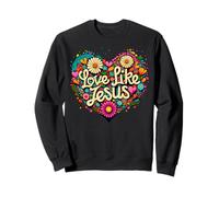 Love Like Jesus Religious God Faith Groovy Christian Girls Sudadera