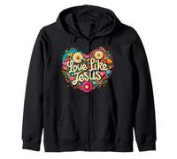 Love Like Jesus Religious God Faith Groovy Christian Girls Sudadera con Capucha