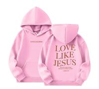 Love Like Jesús Sudadera con Capucha Estampada Niños Sudadera con Capucha 3-10 Años Sudadera Niñas Niños Unisex Hip Hop Manga Larga Letras Impresión Y2k Sudadera Casual Suéter Harajuku Holgado Top