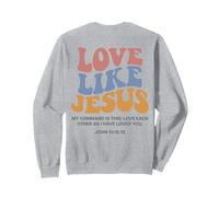 Love Like Jesús X Jesús te ama. Dios de Cristo con Texto en alemán Back Back Sudadera