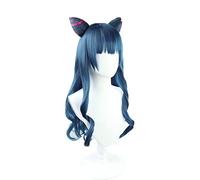 Love Live! Guilty Kiss Tsushima Yoshiko Cosplay Wig With Ears Long Curly Heat Resistant Synthetic Hair Halloween Party + Wig Cap