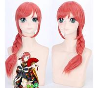 Love Live Maki Nishikino SR Pelucas de Cosplay para Mujer Trenza Larga Recta 50cm 350g Peluca Sintética para Fiesta de Navidad Anime