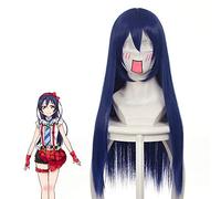 Love Live Sonoda Umi Cosplay pelucas Lovelive azul oscuro largo recto resistente al calor peluca de pelo sintético para fiesta de Halloween