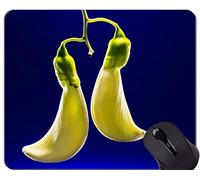 Love Lotus deja el cojín de ratón de goma antideslizante del juego floral - Sesbania Grandiflora alfombrilla de ratón con borde cosido