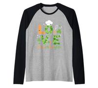 Love Lunch Lady Life Clover Chef, diseño de trébol Camiseta Manga Raglan