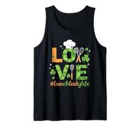 Love Lunch Lady Life Clover Chef, diseño de trébol Camiseta sin Mangas