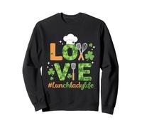 Love Lunch Lady Life Clover Chef, diseño de trébol Sudadera