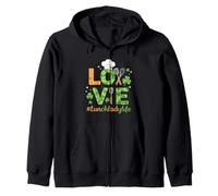 Love Lunch Lady Life Clover Chef, diseño de trébol Sudadera con Capucha