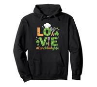Love Lunch Lady Life Clover Chef, diseño de trébol Sudadera con Capucha