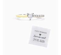 Love Me Until I'M Me Again - Anillo de medio esmalte con corte de corazón, plata de ley 925, anillo de amor propio, regalo de cumpleaños, Navidad, San Valentín, para mujeres, hija, esposa, amigas, US
