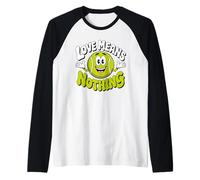Love Means Nothing Funny Tennis Score Juego de Palabras Linda Pelota de Tenis Camiseta Manga Raglan