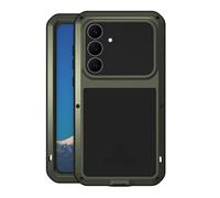 LOVE MEI - Carcasa metálica para Samsung Galaxy S25 FE de 6.7 pulgadas, carcasa metálica híbrida resistente a prueba de golpes, polvo, suciedad, nieve, aluminio resistente (verde)