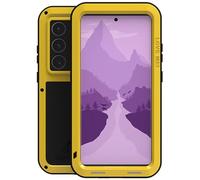 LOVE MEI Samsung Galaxy S24 Ultra 5G Funda, Aluminum Metal Cubierta Resistente Resistente a Golpes, Antideslizante Anti-caída Anti-Nieve (Yellow)