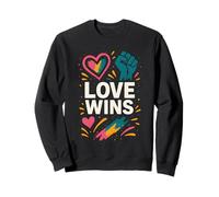 Love Mes del Orgullo Gay gana Vintage Rainbow Heart LGBTQ+ Sudadera