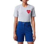 Love Moschino 5 Pockets Shorts with Logo Heart Tag. Pantalones Cortos Informales, Azul, 46 para Mujer