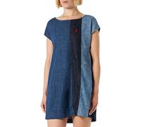 Love Moschino A- Line Dress in Cotton Light Blue Vestido, Azul Denim, 44 para Mujer