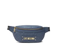 Love Moschino Borsa Quilted PU, Paquete Fanny para Mujer, Azul (BLU Denim), Talla única