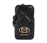 Love Moschino Embossed Q Bolsa para móvil negro, imitación de cuero, mujer