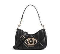 Love Moschino Embossed Q Bolso de hombro negro, imitación de cuero, mujer