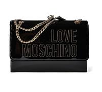 Love Moschino Enameled Logo Bolsa de hombro 25 cm negro