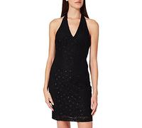 Love Moschino Fitted Tube Dress in Heart Pattern Cotton/Lurex Lace, with Deep V-Neck, Invisible Side Zipper and Open Back. Vestido Casual, Nero/Cuor.Lurex, 40 para Mujer