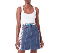 Love Moschino Indigo Linen Blend Stretch Denim Falda Mujer (Pack de 1)