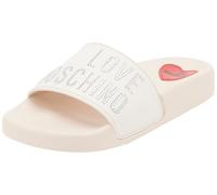 Love Moschino ja28122g0i, Zuecos Mujer, Blanco, 35 EU