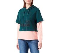 Love Moschino Long Sleeve with Logo Box Design. Sudadera, Color Verde y Negro, 50 para Mujer
