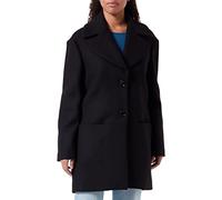 Love Moschino Maxi 3D Effect Embroidery on The Back. Abrigo, Black, 46 De Las Mujeres