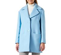 Love Moschino Maxi 3D Effect Embroidery on The Back. Abrigo, Light Blue, 46 De Las Mujeres