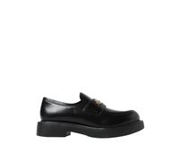 Love Moschino - Mocasines de Cuero Negros con Logo Dorado - Shoes - Mujer - Negro - 39 EU -