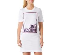 Love Moschino Pantalones Forma de T de Corte Regular Vestido, Blanco óptico, 48 para Mujer
